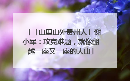 「山里山外贵州人」谢小军：攻克难题，就像翻越一座又一座的大山