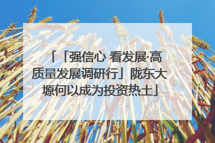 「强信心 看发展·高质量发展调研行」陇东大塬何以成为投资热土