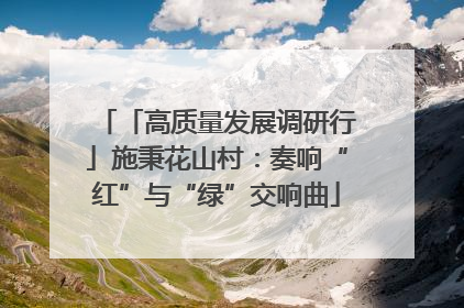 「高质量发展调研行」施秉花山村：奏响“红”与“绿”交响曲