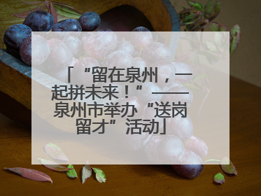 “留在泉州，一起拼未来！”——泉州市举办“送岗留才”活动