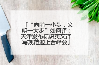 “向前一小步，文明一大步”如何译：天津发布标识英文译写规范迎上合峰会