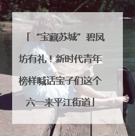“宝藏苏城”碧凤坊有礼！新时代青年榜样喊话宝子们这个六一来平江街道