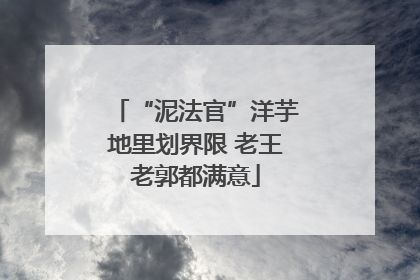 “泥法官”洋芋地里划界限 老王老郭都满意