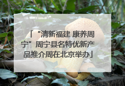 “清新福建 康养周宁”周宁县名特优新产品推介周在北京举办