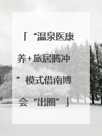 “温泉医康养+旅居腾冲”模式借南博会“出圈”