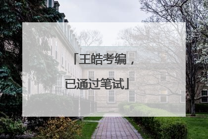 王皓考编，已通过笔试