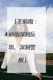 王莉霞：必须深刻反思、深刻警醒