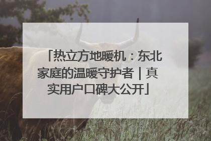 热立方地暖机：东北家庭的温暖守护者｜真实用户口碑大公开