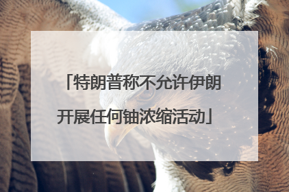 特朗普称不允许伊朗开展任何铀浓缩活动
