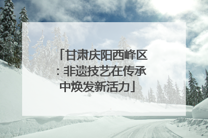 甘肃庆阳西峰区：非遗技艺在传承中焕发新活力