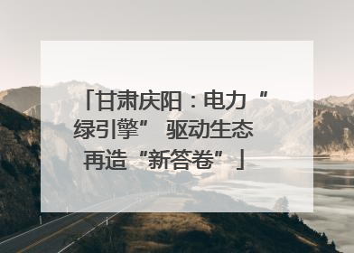 甘肃庆阳：电力“绿引擎” 驱动生态再造“新答卷”