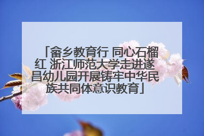 畲乡教育行 同心石榴红 浙江师范大学走进遂昌幼儿园开展铸牢中华民族共同体意识教育