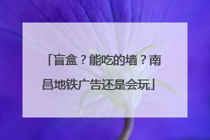 盲盒？能吃的墙？南昌地铁广告还是会玩