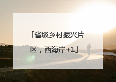 省级乡村振兴片区，西海岸+1