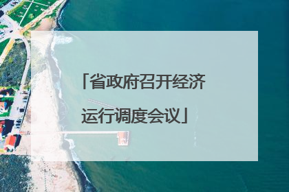 省政府召开经济运行调度会议