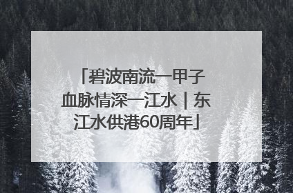 碧波南流一甲子 血脉情深一江水｜东江水供港60周年