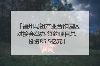 福州马祖产业合作园区对接会举办 签约项目总投资85.5亿元