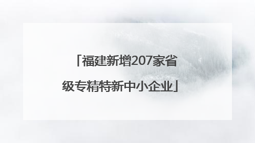 福建新增207家省级专精特新中小企业