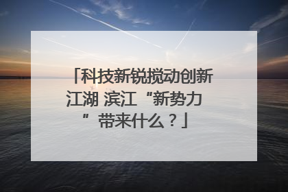 科技新锐搅动创新江湖 滨江“新势力”带来什么？