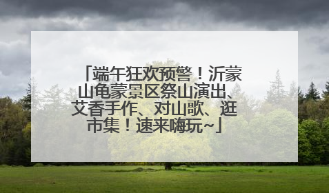 端午狂欢预警！沂蒙山龟蒙景区祭山演出、艾香手作、对山歌、逛市集！速来嗨玩~
