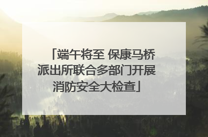 端午将至 保康马桥派出所联合多部门开展消防安全大检查