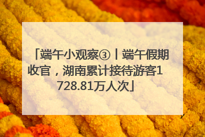 端午小观察③丨端午假期收官，湖南累计接待游客1728.81万人次