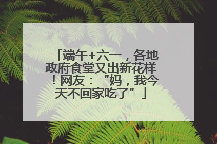 端午+六一，各地政府食堂又出新花样！网友：“妈，我今天不回家吃了”