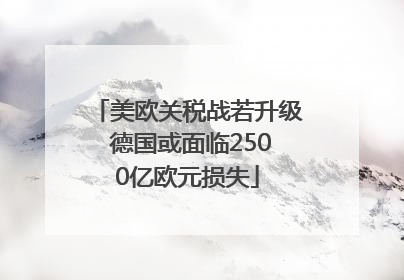 美欧关税战若升级 德国或面临2500亿欧元损失