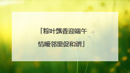 粽叶飘香迎端午 情暖邻里促和谐
