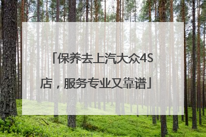保养去上汽大众4S店，服务专业又靠谱