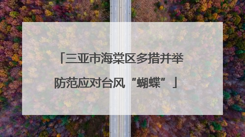 三亚市海棠区多措并举防范应对台风“蝴蝶”