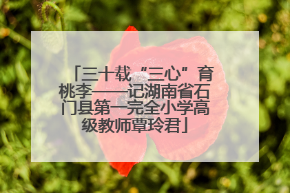 三十载“三心”育桃李——记湖南省石门县第一完全小学高级教师覃玲君