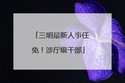 三明最新人事任免！涉厅级干部