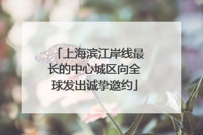 上海滨江岸线最长的中心城区向全球发出诚挚邀约