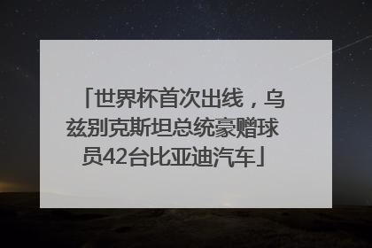 世界杯首次出线，乌兹别克斯坦总统豪赠球员42台比亚迪汽车
