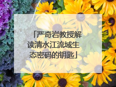 严奇岩教授解读清水江流域生态密码的钥匙