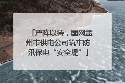 严阵以待，国网孟州市供电公司筑牢防汛保电“安全堤”