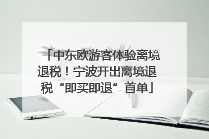 中东欧游客体验离境退税！宁波开出离境退税“即买即退”首单