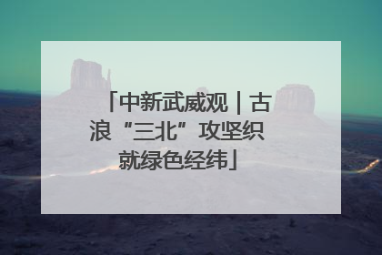 中新武威观｜古浪“三北”攻坚织就绿色经纬