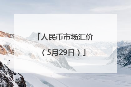 人民币市场汇价（5月29日）