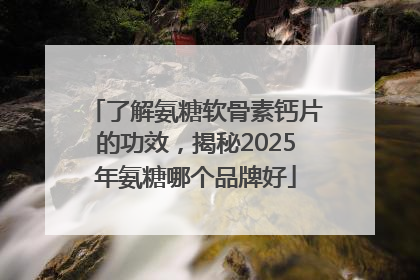 了解氨糖软骨素钙片的功效，揭秘2025年氨糖哪个品牌好