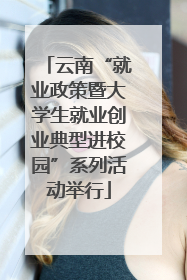 云南“就业政策暨大学生就业创业典型进校园”系列活动举行