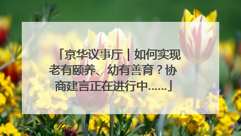 京华议事厅｜如何实现老有颐养、幼有善育？协商建言正在进行中……