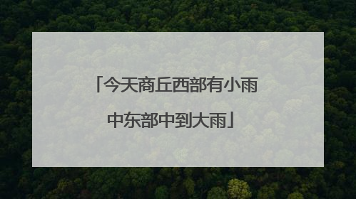 今天商丘西部有小雨 中东部中到大雨