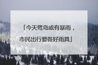 今天鹭岛或有暴雨，市民出行要备好雨具