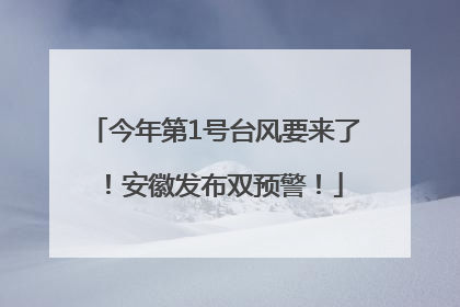 今年第1号台风要来了！安徽发布双预警！