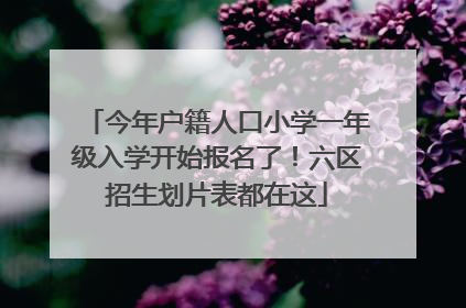 今年户籍人口小学一年级入学开始报名了！六区招生划片表都在这