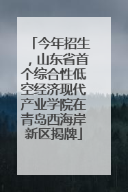 今年招生，山东省首个综合性低空经济现代产业学院在青岛西海岸新区揭牌