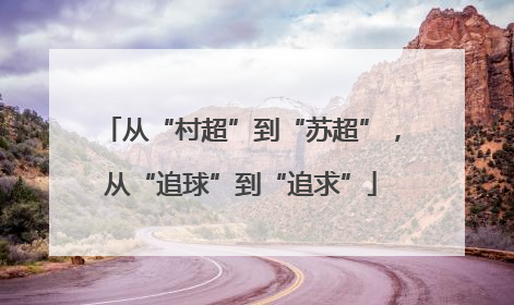 从“村超”到“苏超”，从“追球”到“追求”