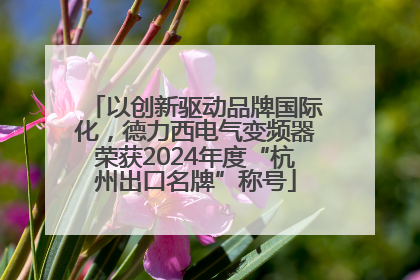 以创新驱动品牌国际化，德力西电气变频器荣获2024年度“杭州出口名牌”称号